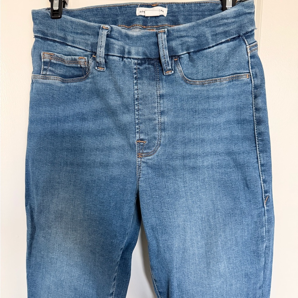 Good American Women’s Skinny Jeans — Light Blue Denim